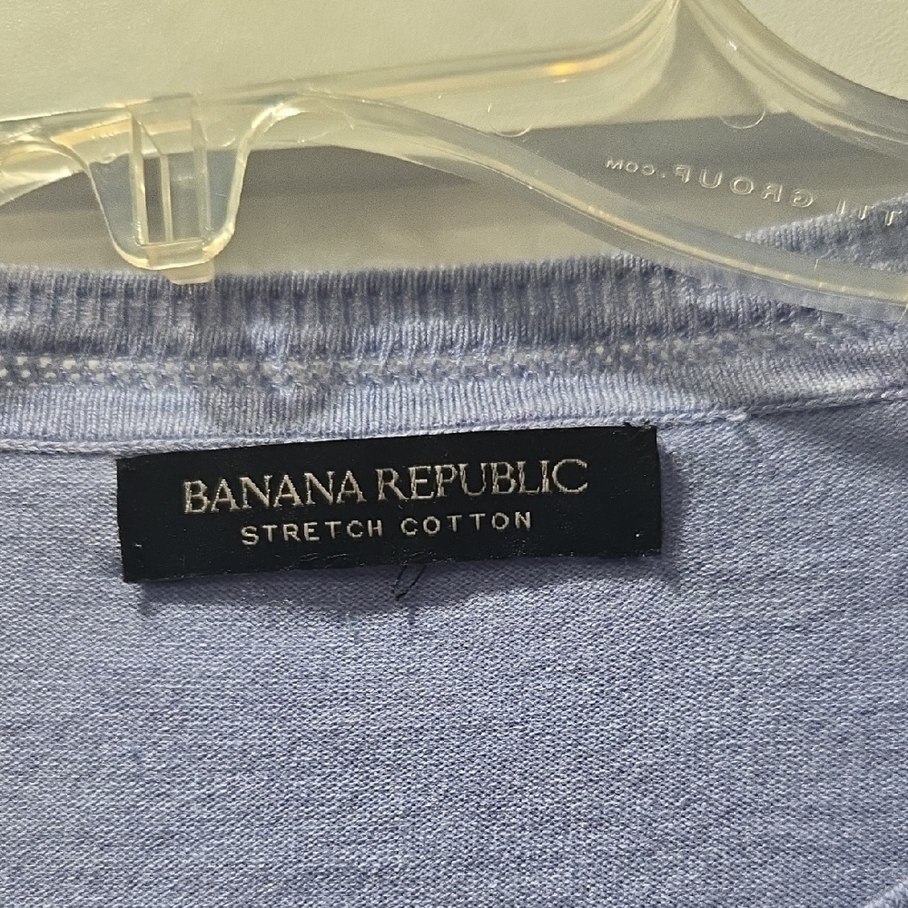 Banana Republic Light Purple/Blue Stretch Cotton Cardigan, M - Picture 2 of 4